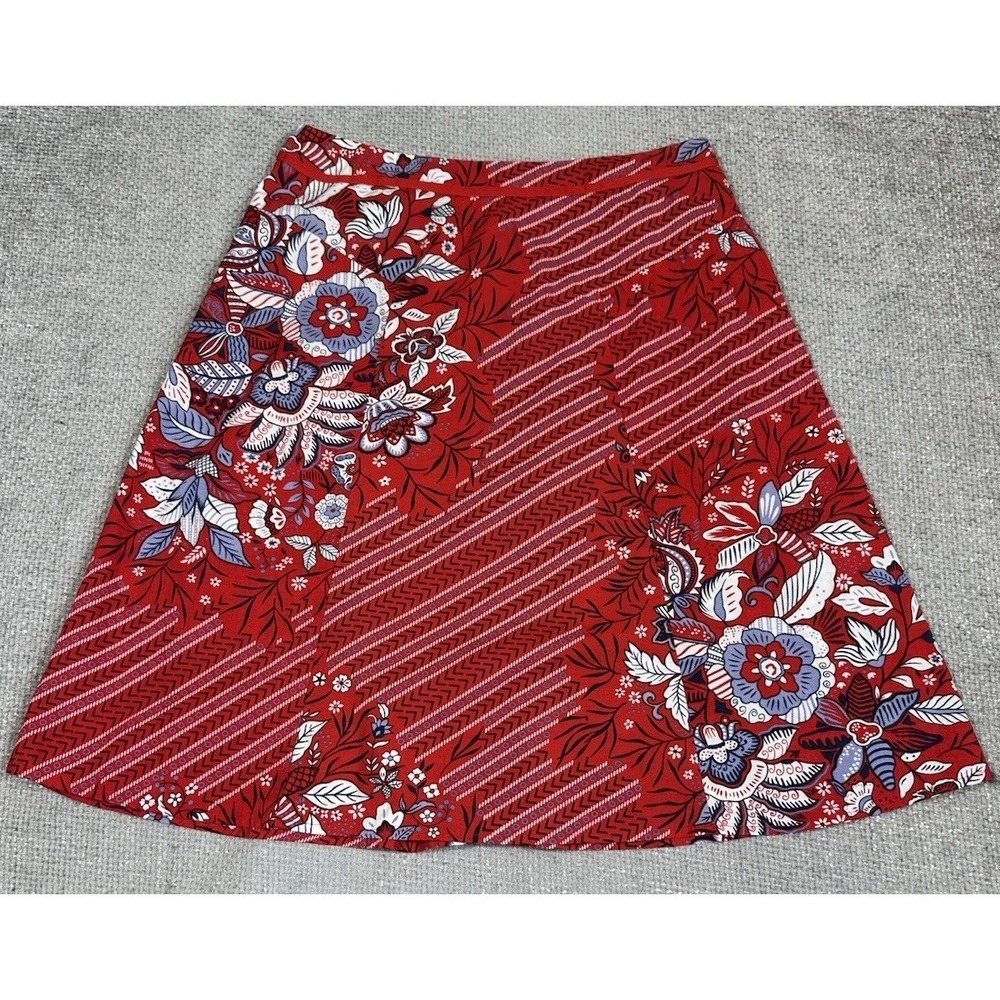 Vintage Live A Little Skirt Womens 6 Red Y2K Floral Boho Cottage Read